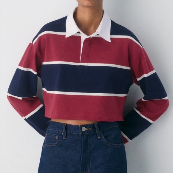 Aritzia Tops - Aritzia TNA Cropped Rugby Shirt